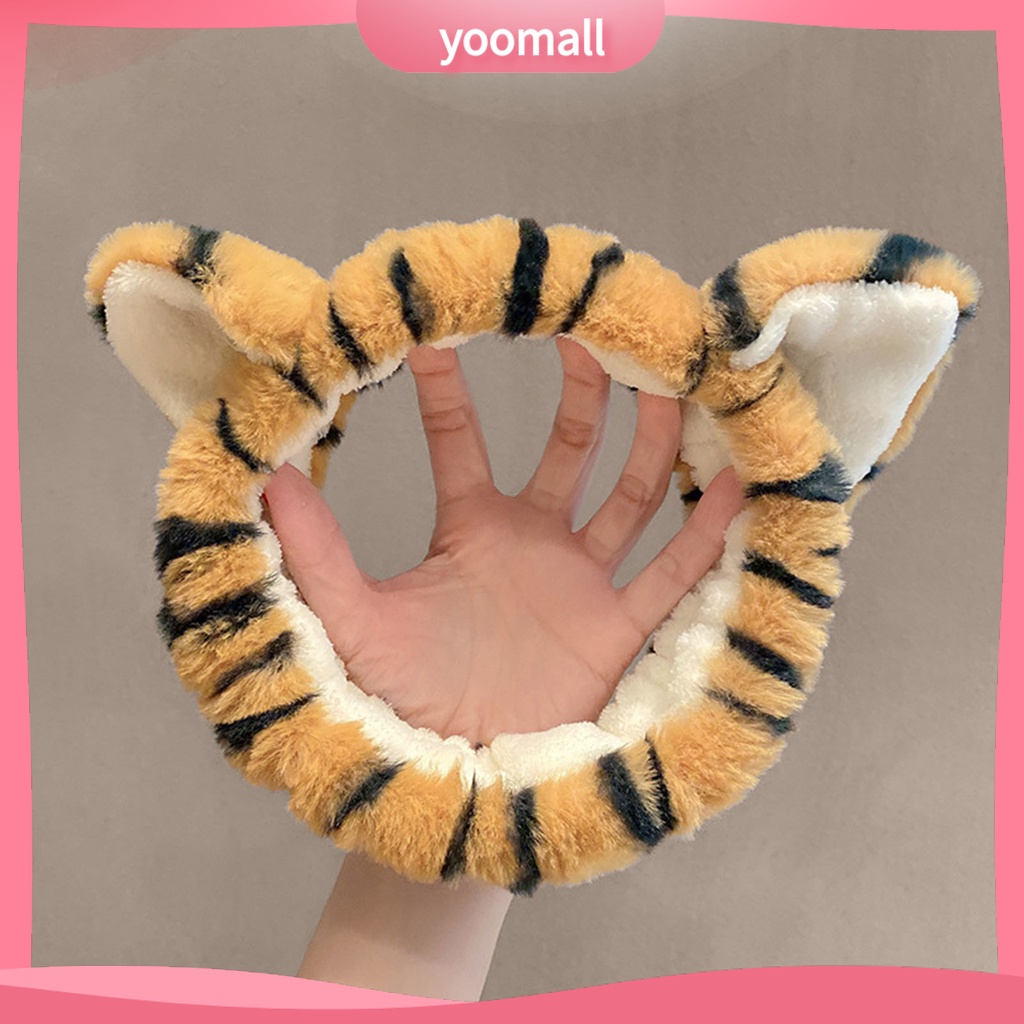 Băng Đô Tai Hổ Hoạt Hình Co Giãn Tốt Dùng Rửa Mặt Cho Nữ