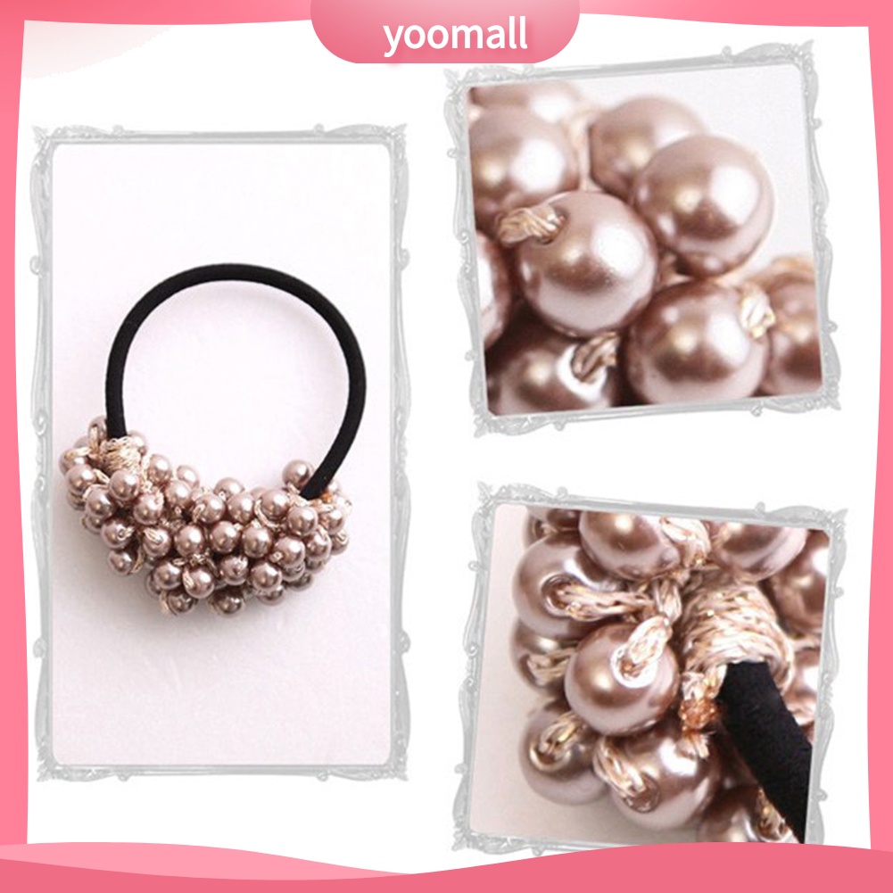 Dây Cột Tóc Đính Hạt Ngọc Trai Nhân Tạo Handmade Thời Trang Cho Nữ