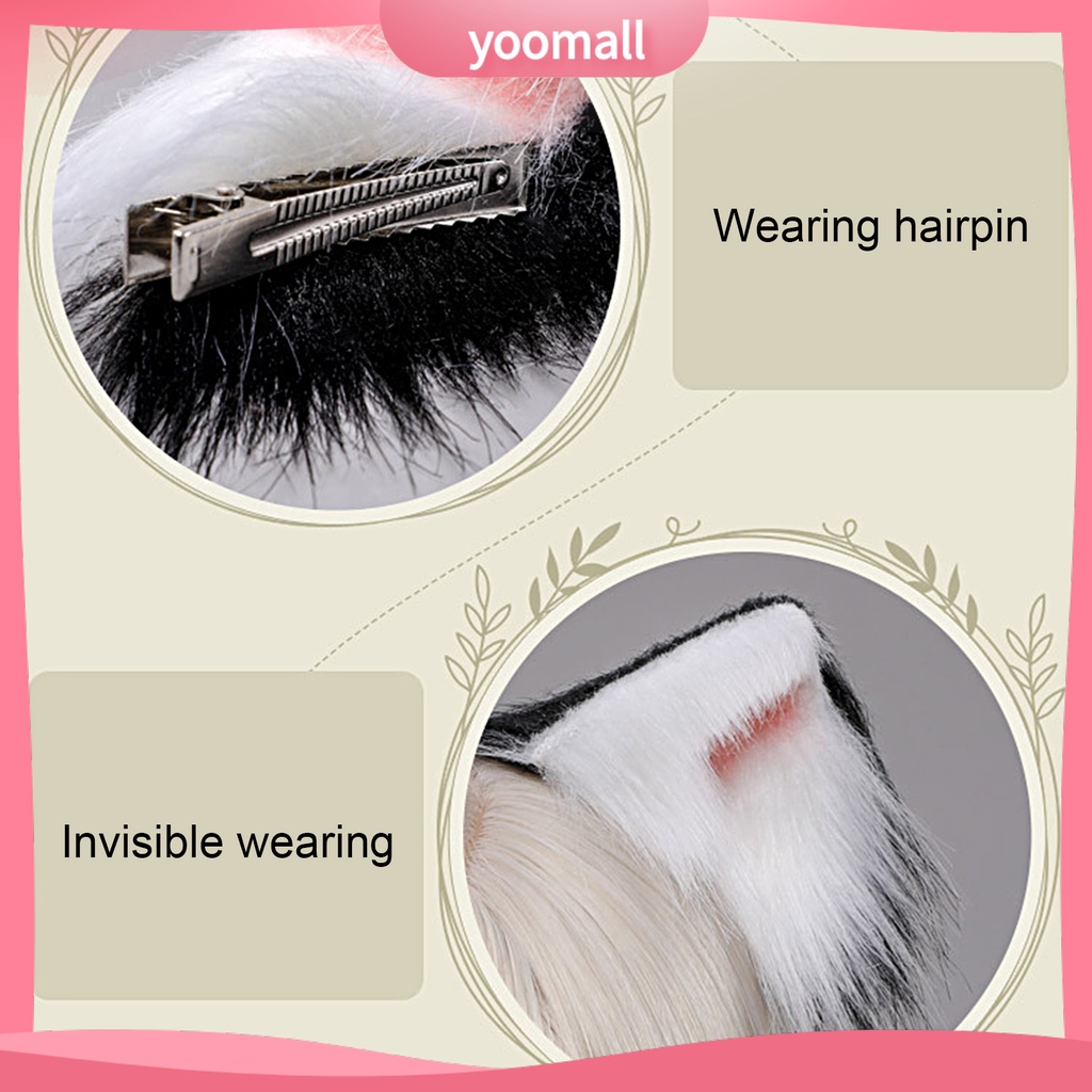 1 Cặp Kẹp Tóc Hình Tai Mèo Bằng Lông Nhung Dễ Thương Xinh Xắn