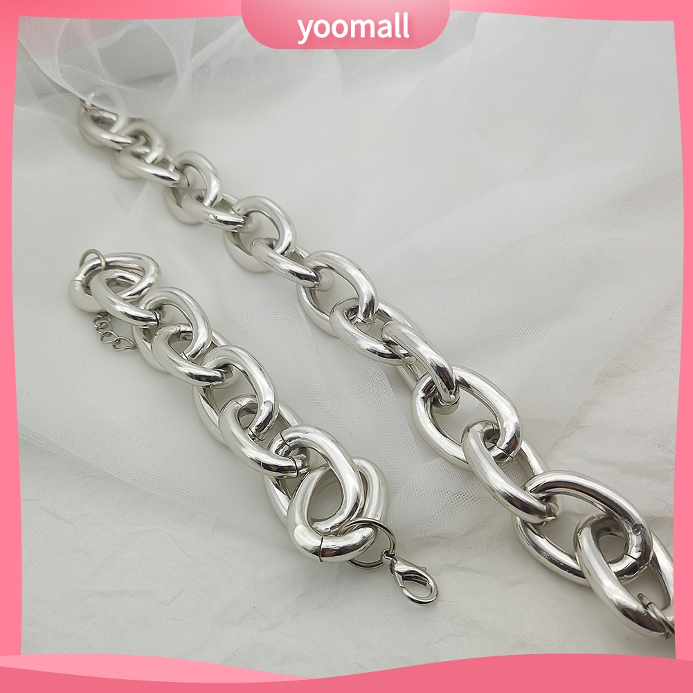 [YM] Vòng Cổ Choker Dây Xích Bóng Mắt Xích Lớn Trang Trí Phong Cách Punk Dành Cho Nữ