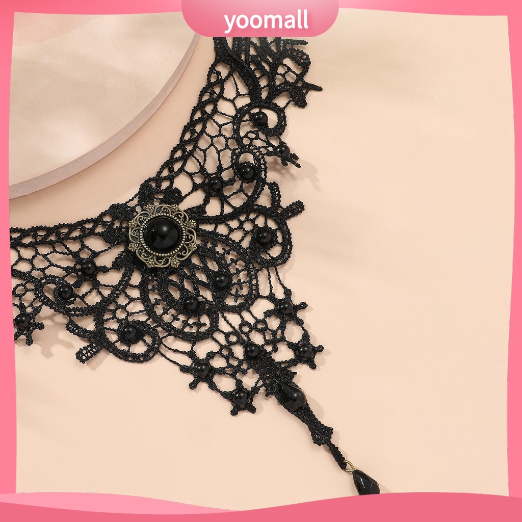 [YM] Vòng Cổ Choker Ren Đan Móc Phong Cách Retro Tinh Tế Có Thể Điều Chỉnh Được Dễ Phối Đồ Mặc Hàng Ngày