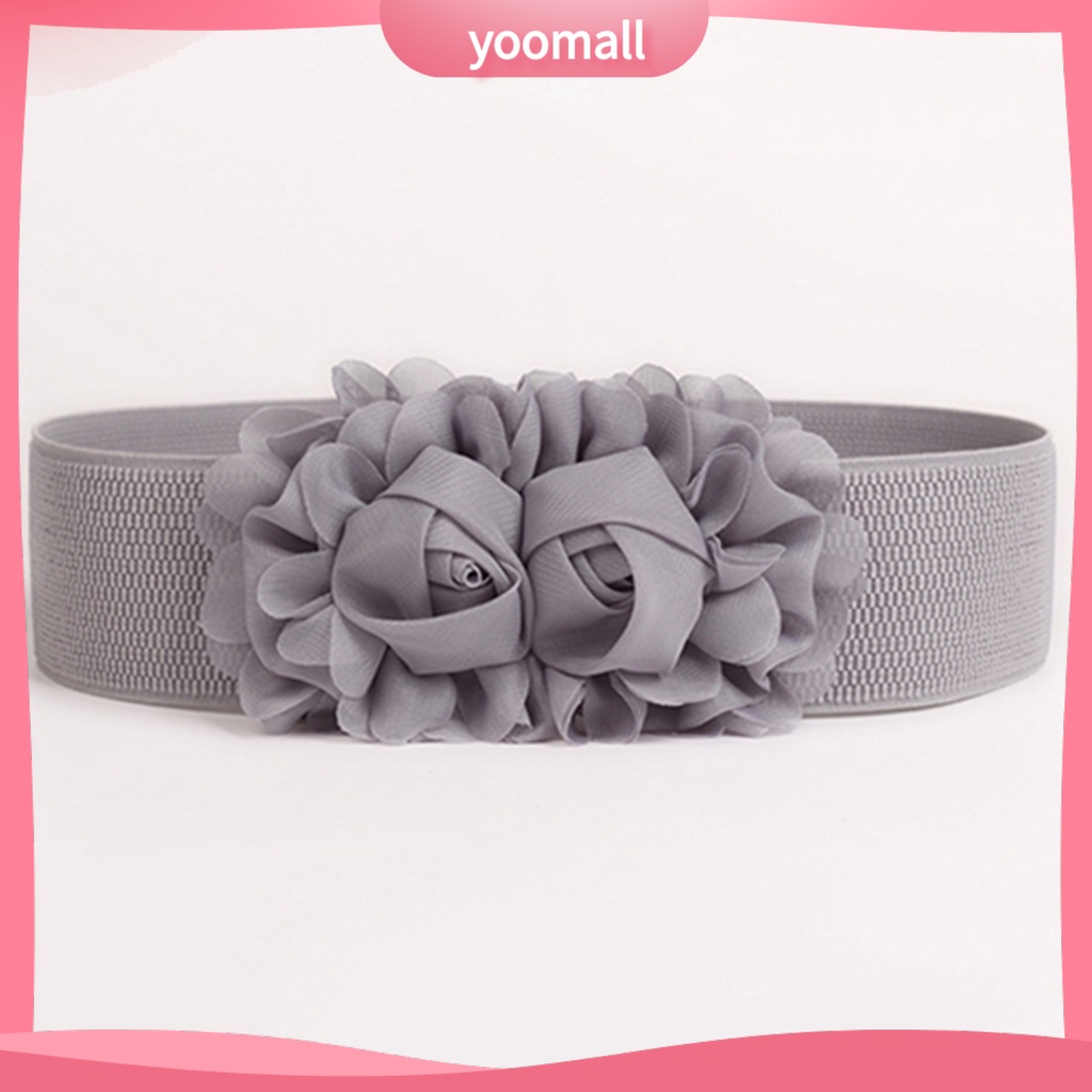Thắt Lưng Vải Bản Rộng Co Giãn Họa Tiết Hoa Hai Lớp Cho Tiệc Tùng
