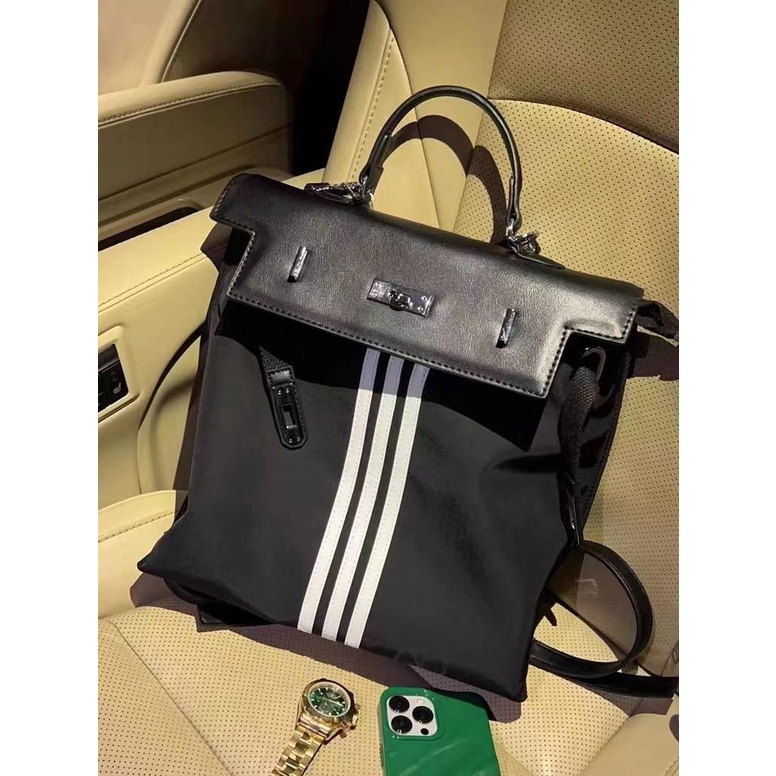 Ba Lô Canvas Họa Tiết Sọc Thời Trang Dành Cho Nữ