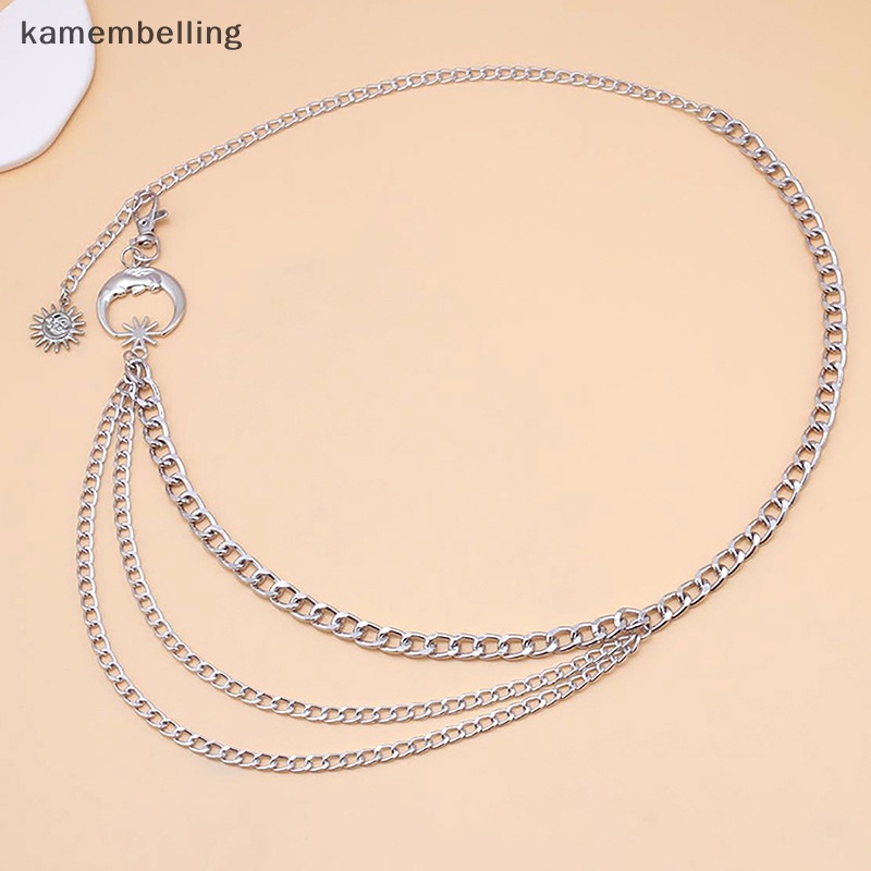 Thắt Lưng Dây Xích Hình Trăng Sao Màu Vàng / Bạc 1 Cái Cho Nữ