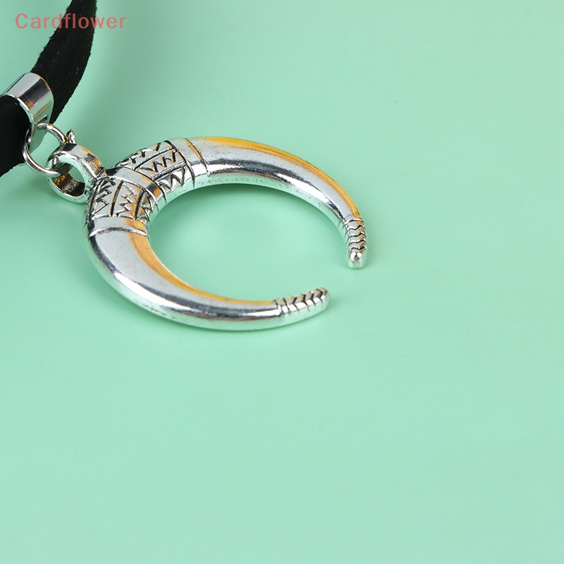 < Cardflower > Vòng Cổ Choker Dây Nhung Đen Mặt Trăng Gothic Cho Nữ Mujer Mới