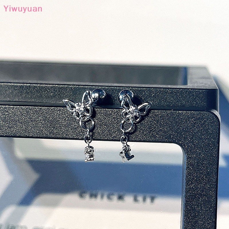 1 Đôi Khuyên Tai Xoắn Ốc Hình Bướm Đính Đá Zircon Mới