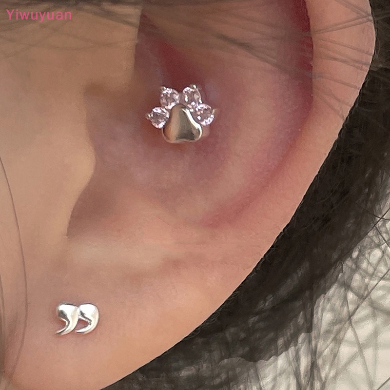 1 Đôi Khuyên Tai Hình Móng Vuốt Mèo Đính Đá Opal Thời Trang Mới