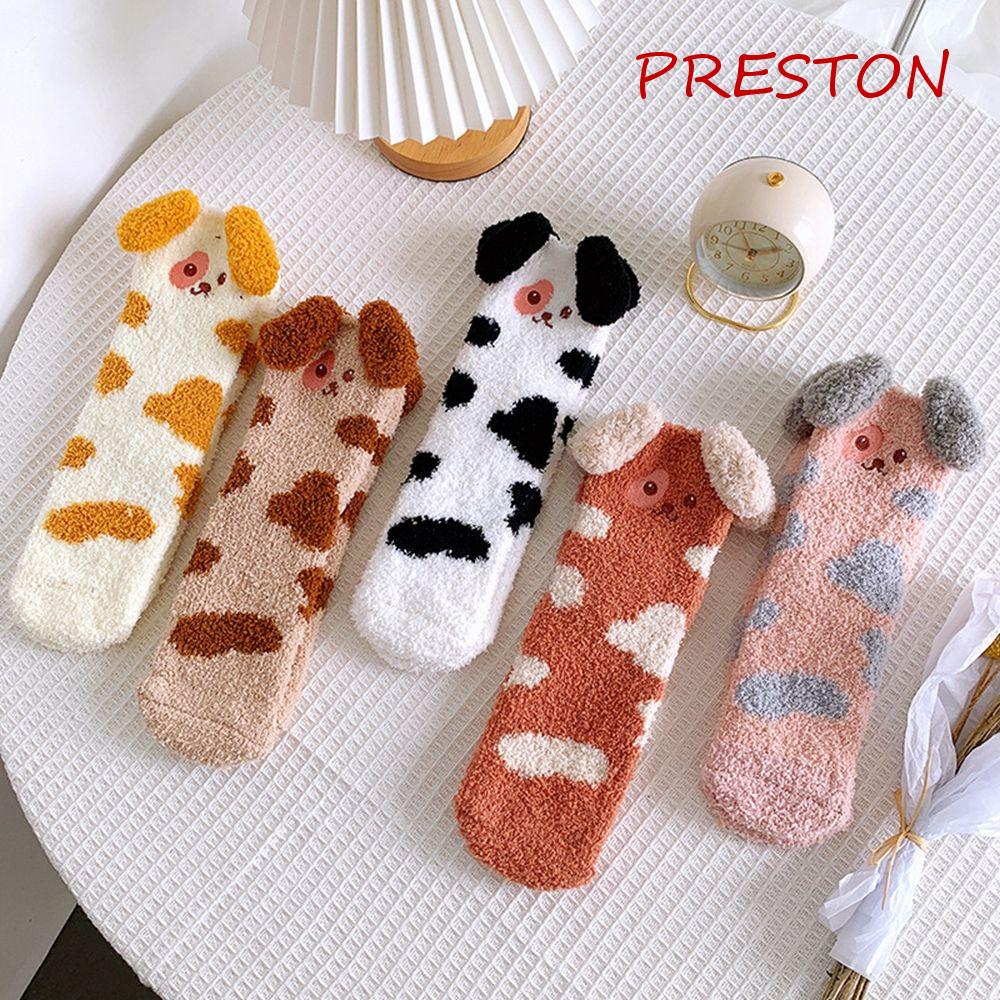 PRESTON Vớ Cotton Dày Dặn Phối Tai Thỏ Dài Dễ Thương Cho Nữ