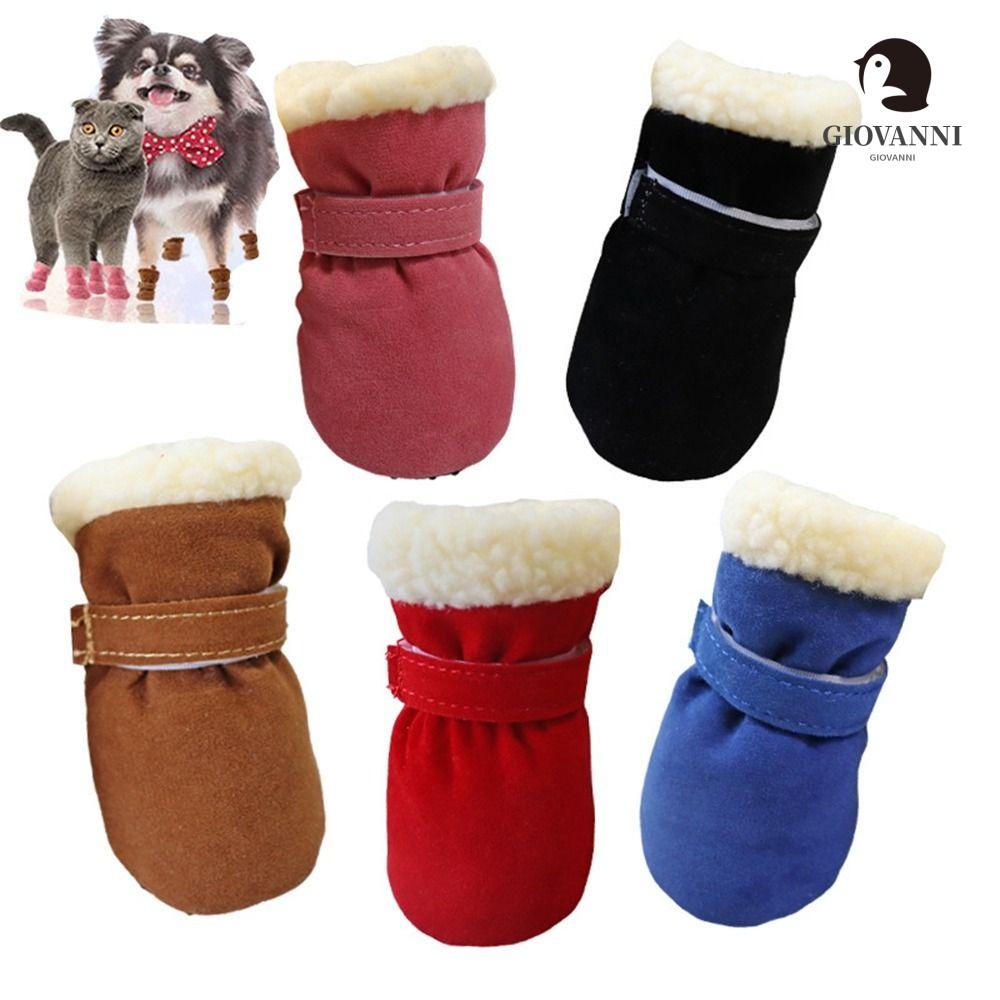GIOVANNI Set 4 Giày Bông Mềm Mại Cho Thú Cưng