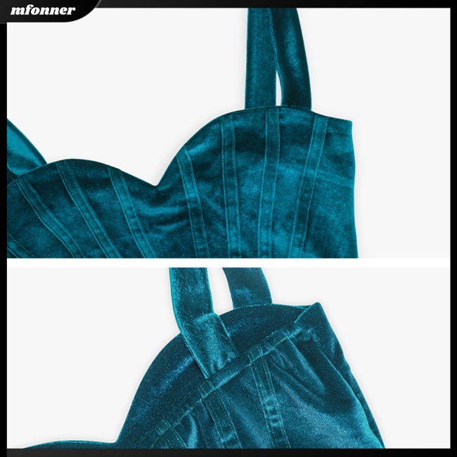 Đầm Nhung Hai Dây Cổ Chữ V Màu Sắc Thời Trang Mùa Hè Dành Cho Nữ