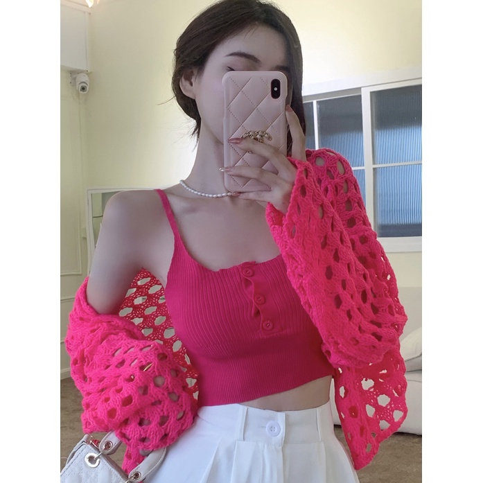 Áo Cardigan Dệt Kim Mỏng Tay Dài Thiết Kế Khoét Rỗng 2RMB Thời Trang Xuân Hè Cho Nữ