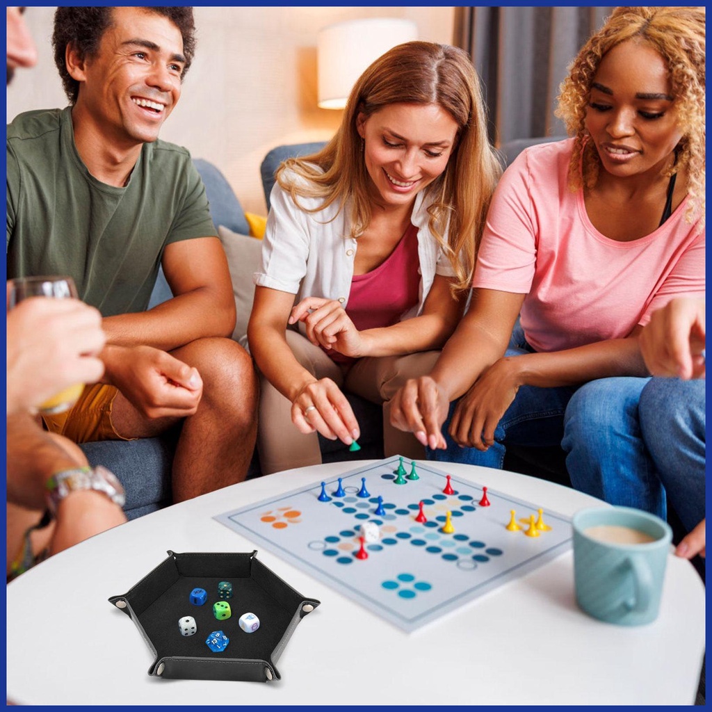 Khay Cuộn Bằng Da PU Hình Lục Giác Đựng Đồ Chơi Cho Gia Đình