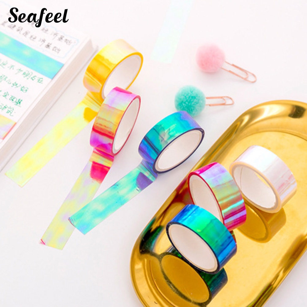 Cuộn Băng Dính Laser Nhiều Màu Chống Nước Trang Trí Sổ Tay DIY