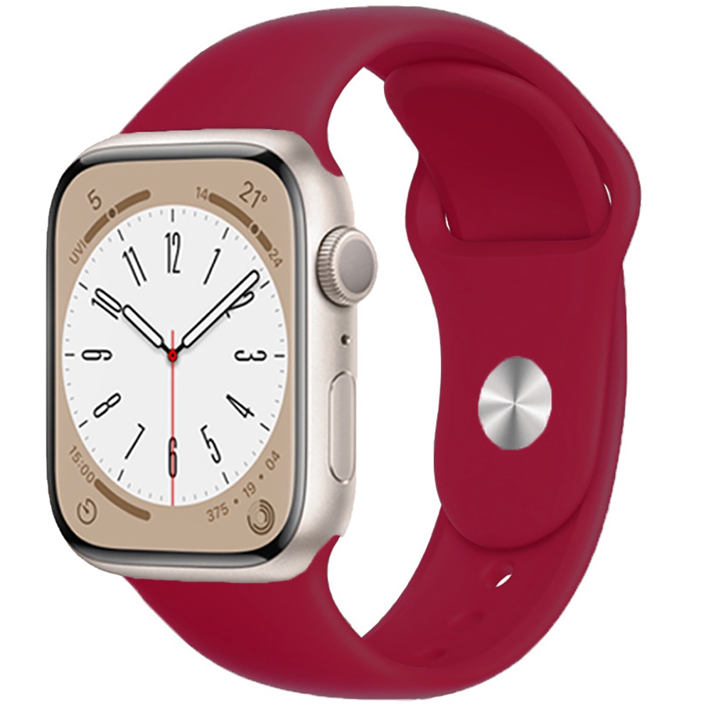 Dây Đeo Đồng Hồ Bằng Silicone 49mm 45mm 44mm 42mm 41mm 40mm 38mm Cho IWatch Ultra 8 7 6 5 4 3 SE