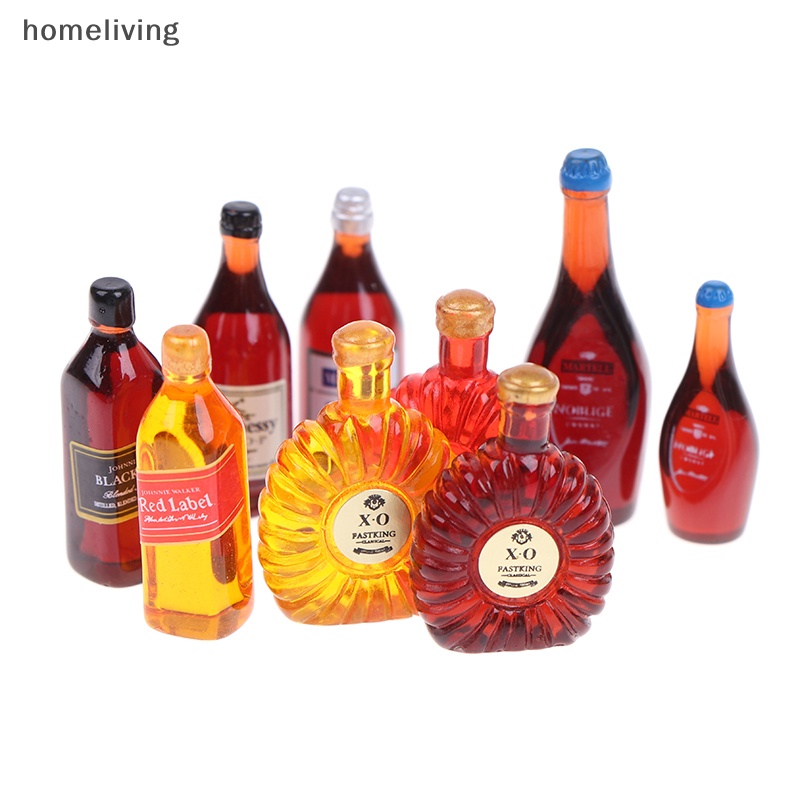 Set 10 Chai Rượu Mini Tỉ Lệ 1: 12 Dùng Để Trang Trí Nhà Búp Bê