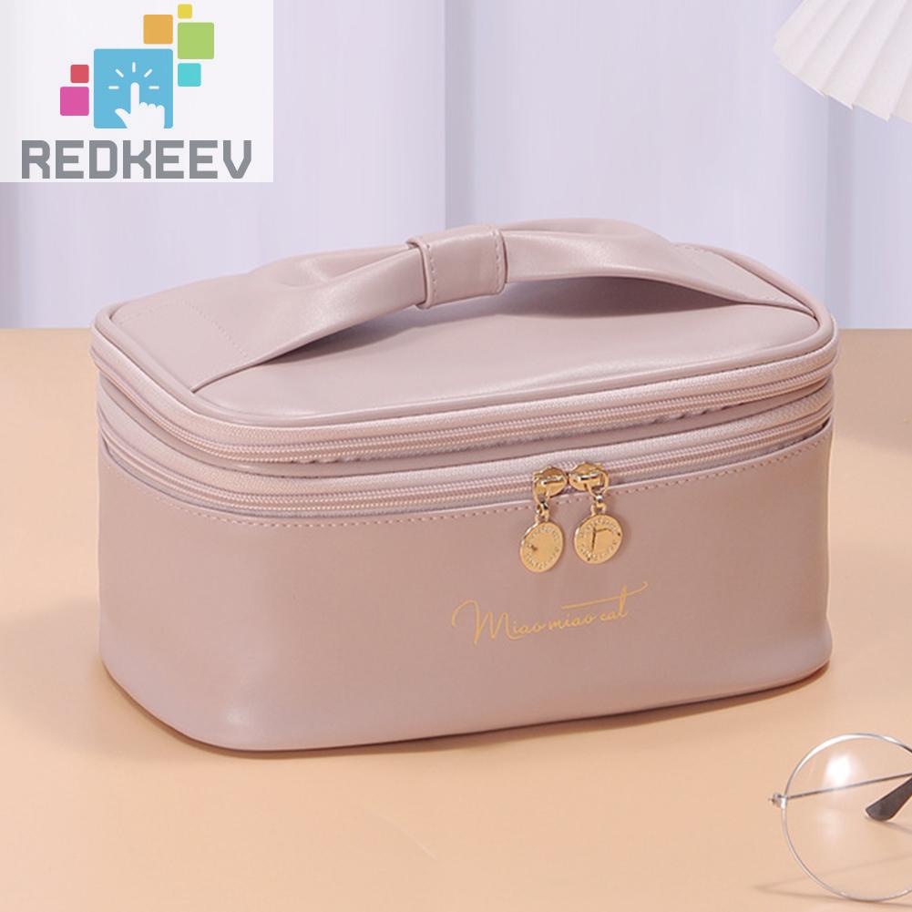 Túi Đựng Mỹ Phẩm Hai Lớp Thắt Nơ Xinh Xắn Cho Nữ