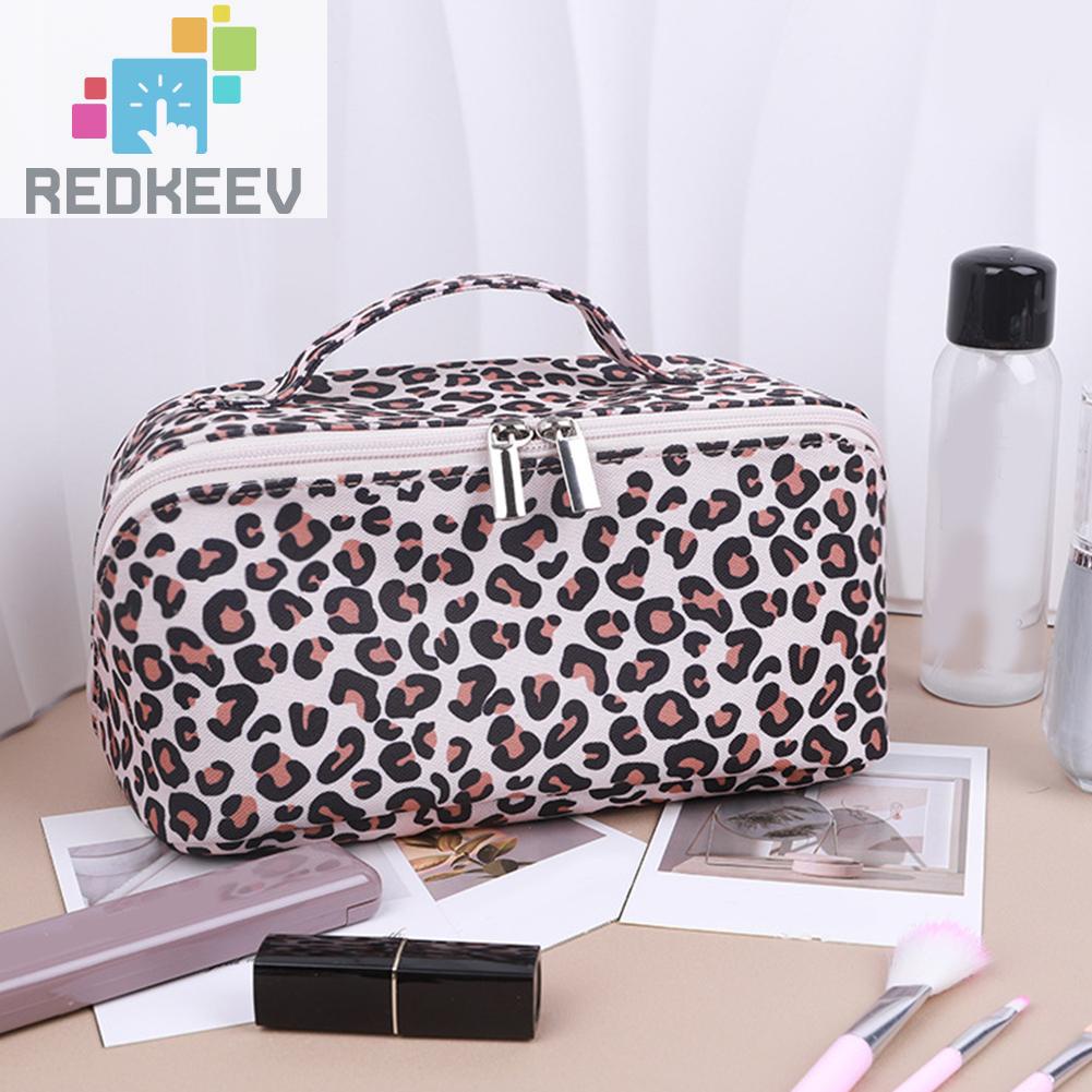 Túi Đựng Mỹ Phẩm Sức Chứa Lớn In Họa Tiết Da Báo Tiện Dụng Cho Nữ