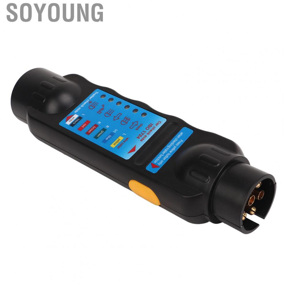 Soyoung Towing Light Diagnostic Tool 7pin Easy Operation 12V Plug and Play Trailer Wiring Circuit Tester  Powered for