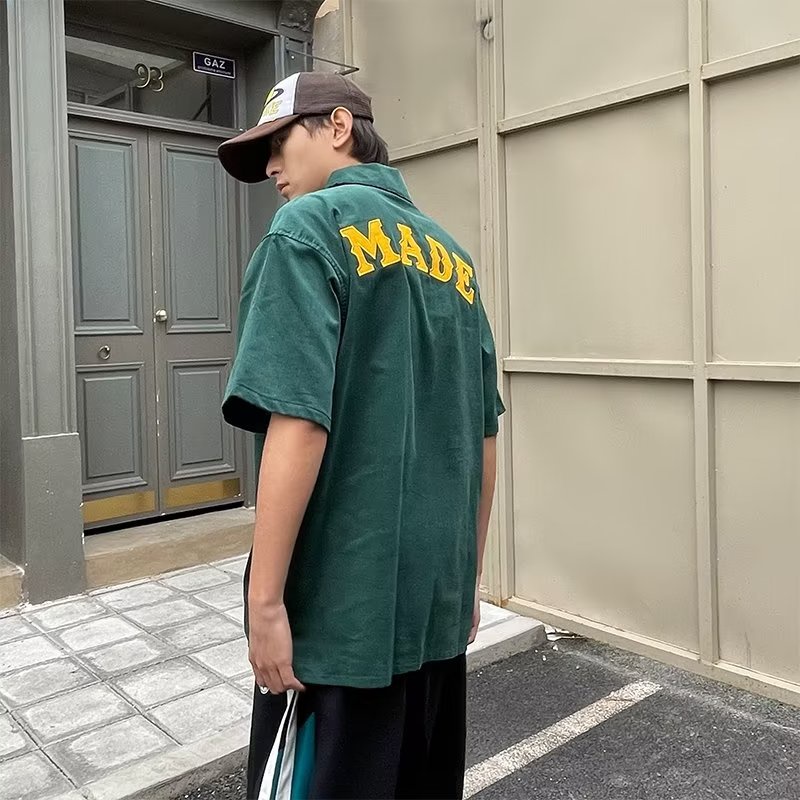 Áo polo Ngắn Tay Dáng Rộng In Họa Tiết Kiểu retro Mỹ Thời Trang Cho Nam