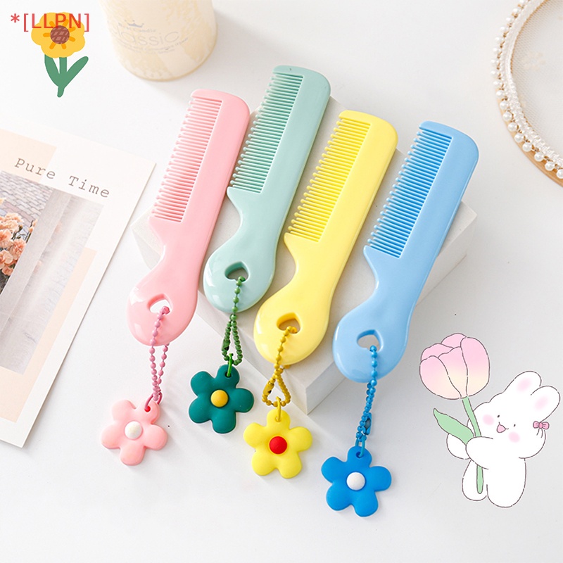 Lược Chải Tóc Mini Họa Tiết Hoa / Động Vật Hoạt Hình Nhiều Màu Xinh Xắn Cho Bé Gái
