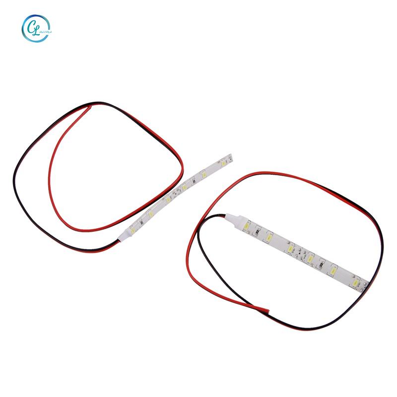 Set 2 Dải Đèn 6 LED 5630 SMD 10cm 12V Ánh Sáng Trắng Chống Thấm Nước Trang Trí Xe Hơi / Tà