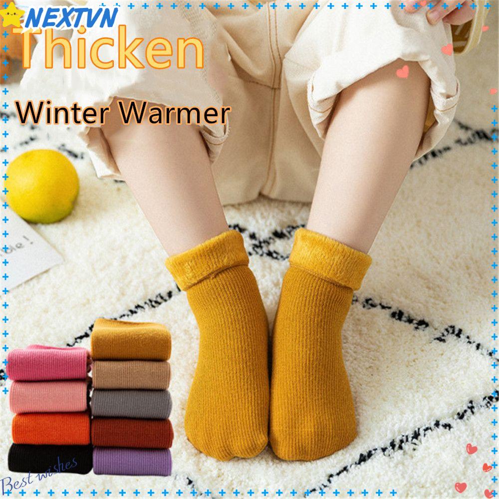 Đôi Vớ Cotton Len Dày Giữ Ấm Thoải Mái Dành Cho Trẻ Em