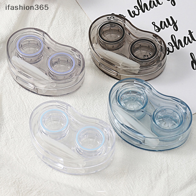 [ifashion365] Hộp Đựng Kính Áp Tròng Trong Suốt Có Thể Mang Theo Phong Cách Lạnh Đơn Giản Kèm Nhíp