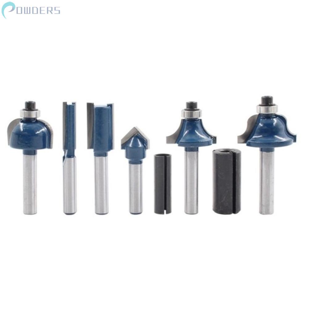 Set 8 Mũi Phay Thẳng 1 / 4 Inch Bằng Thép Chuyên Dụng Làm Đồ Thủ Công