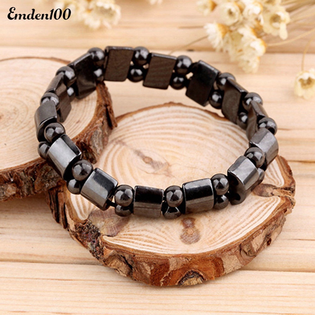 Vòng Tay Chuỗi Hạt Đá Hematite Màu Đen Thời Trang Cho Nam Và Nữ