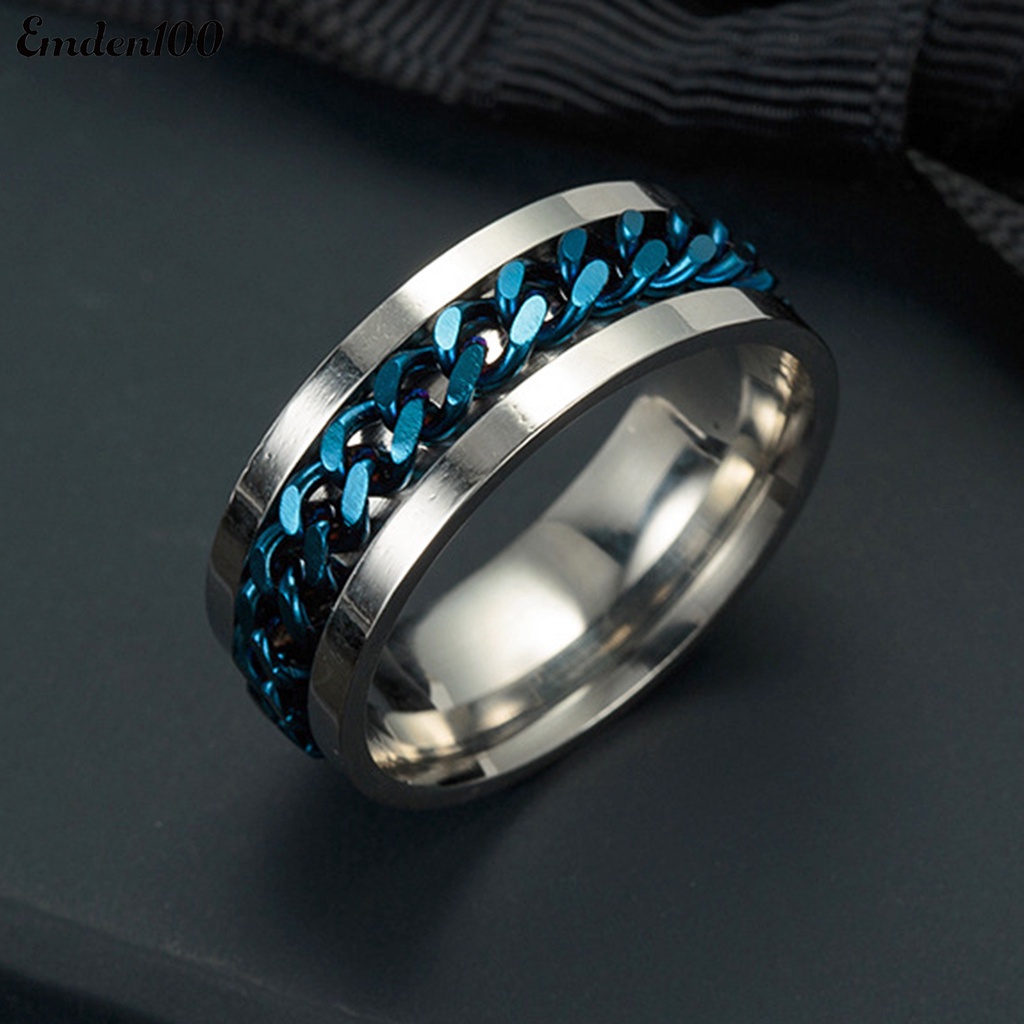 Nhẫn Đeo Tay Dạng Dây Xích Bằng Thép Không Gỉ Cho Nam