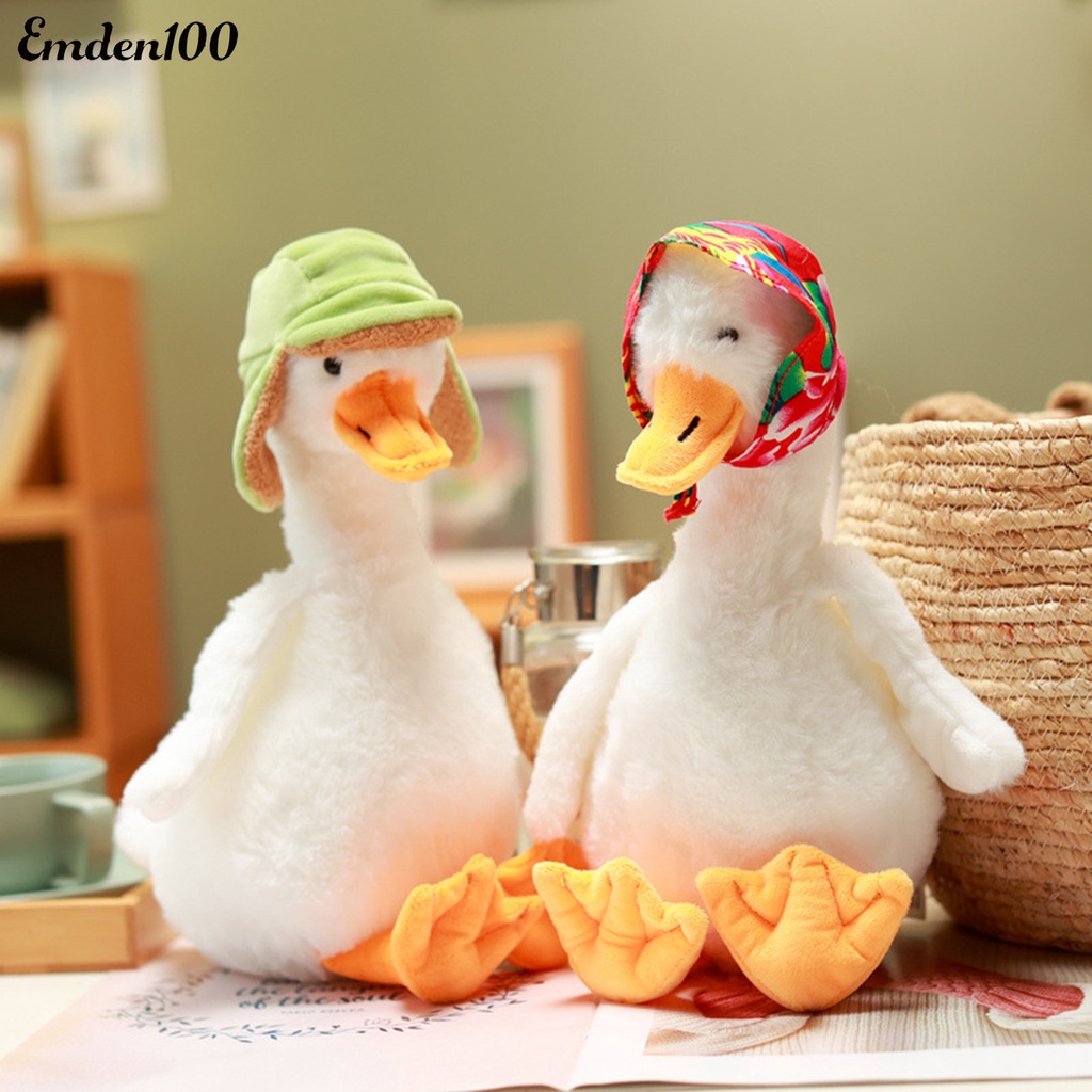 Thú Nhồi Bông Hình Con Ngỗng Mắt Trắng 3D Dễ Thương 35cm