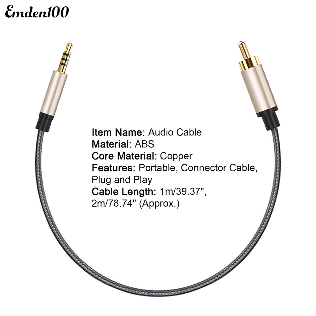 Dây Cáp Âm Thanh 1 / 2m RCA Sang AUX 3.5mm Cho Xiao-mi 1 / 2 TV