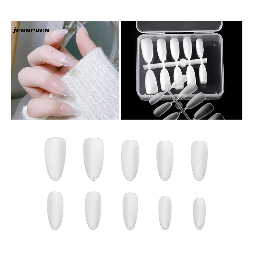 Bộ 100 Móng Tay Giả Che Phủ Toàn Diện Trong Suốt Siêu Nhẹ
