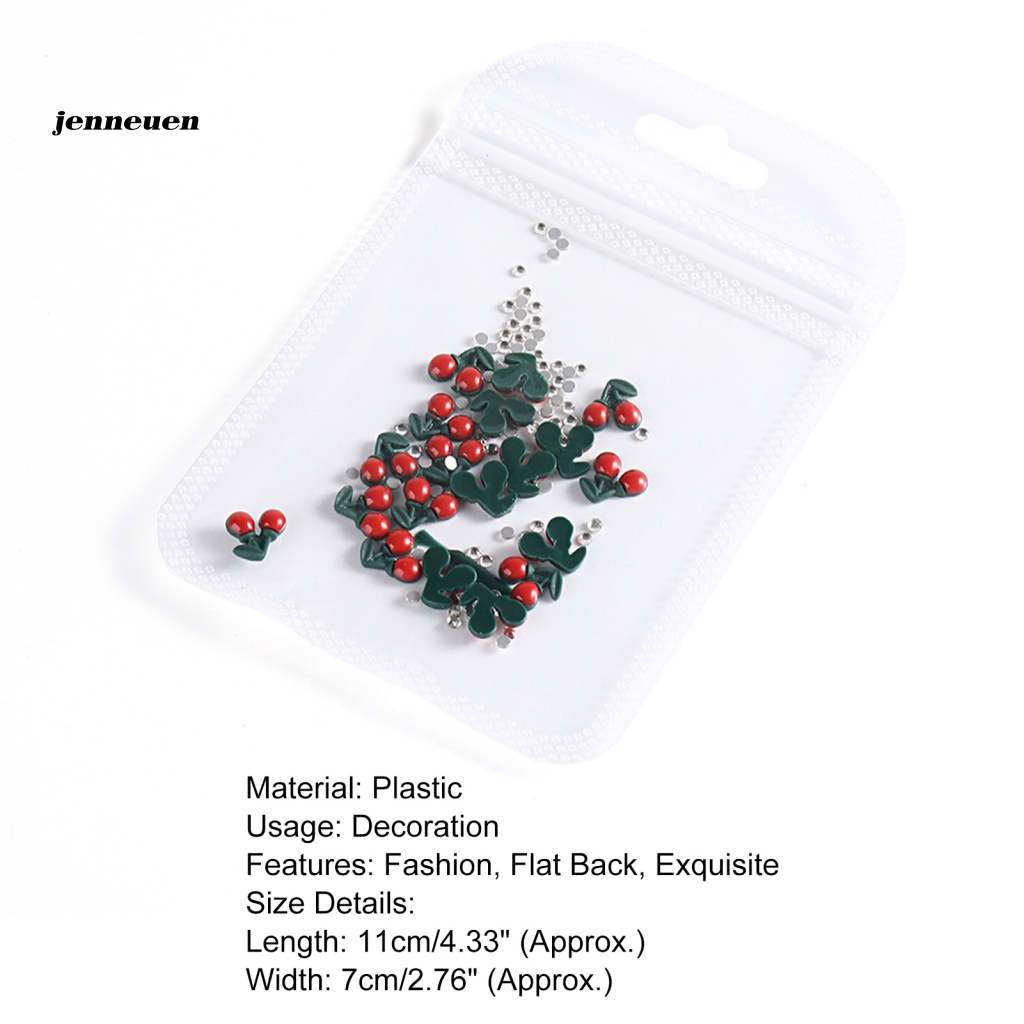 Set 20 / 40 Phụ Kiện Trang Trí Móng Tay Họa Tiết Cherry 3D Màu Sắc Tươi Sáng