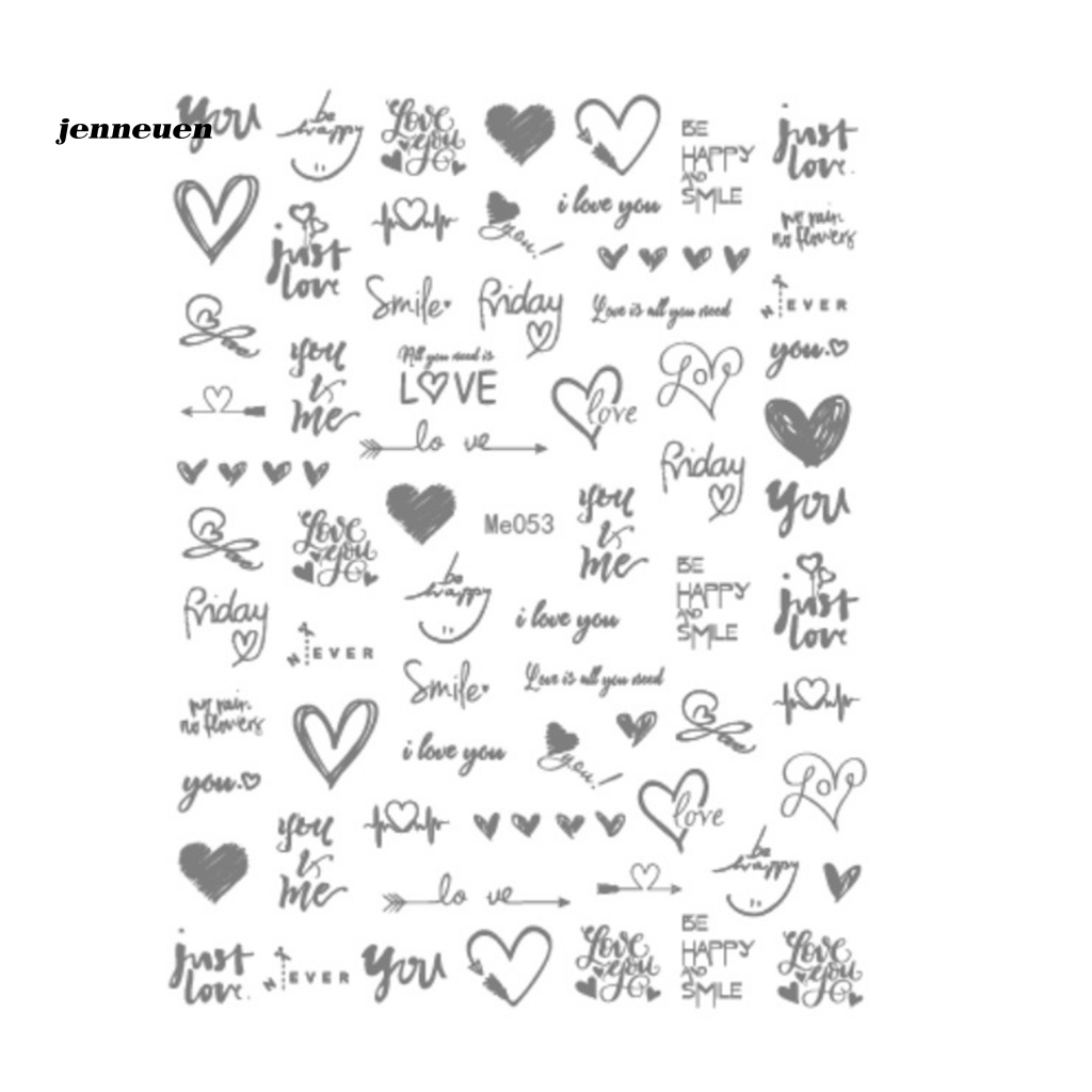 Jen Nhãn Dán Trang Trí Móng Tay Dễ Dàng Tạo Hình Trái Tim Lãng Mạn