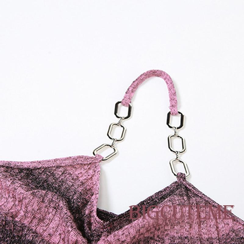 [] - Áo Croptop Không Tay Hở Lưng Dây Rút Màu Sắc Tương Phản Phong Cách Đường Phố Mùa Hè Cho Nữ