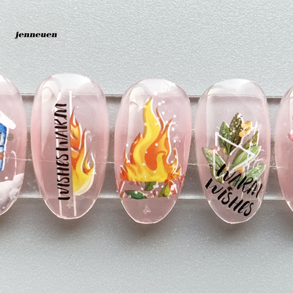 Set 2 Miếng Dán Trang Trí Móng Tay Bằng PVC Họa Tiết Giáng Sinh Độc Đáo