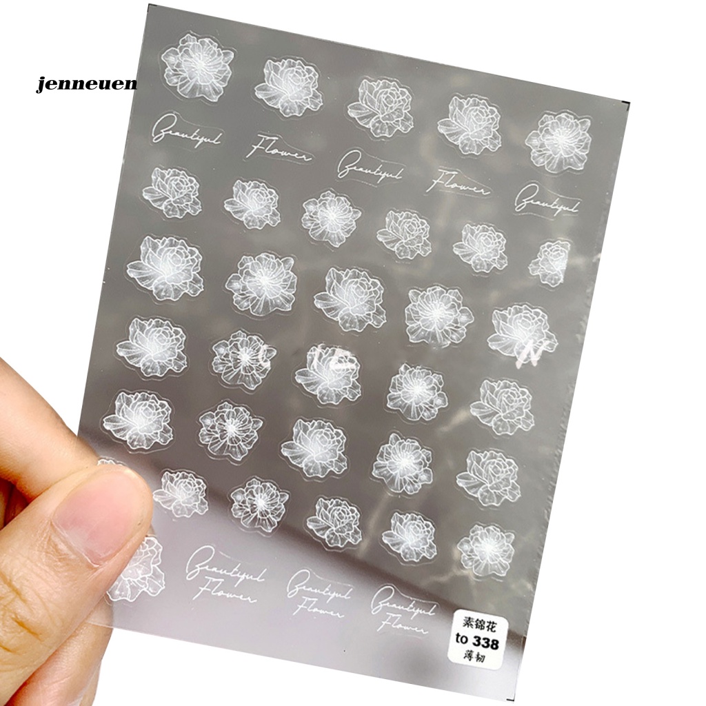 1 Tấm Sticker Dán Móng Hình Hoa Mini Không Đường May Siêu Dính
