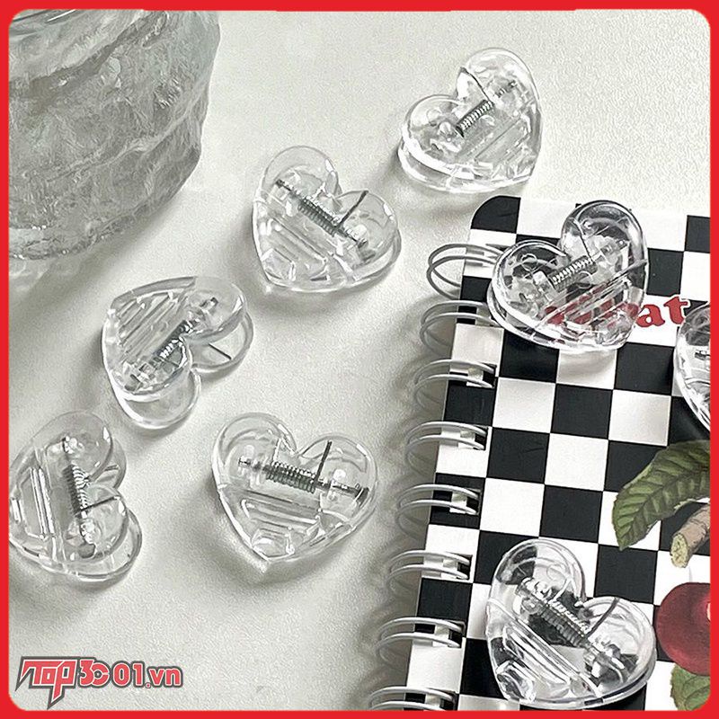 Kẹp Tài Liệu Trong Suốt Hình Trái Tim Dễ Thương Tiện Dụng Cho Văn Phòng -top3C01