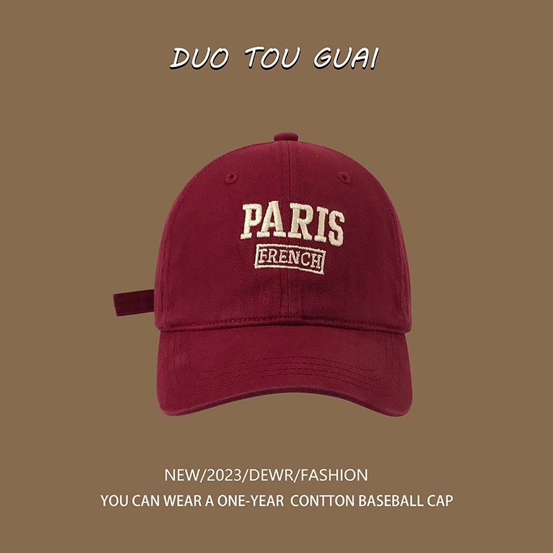 Mũ Lưỡi Trai Chất Liệu Cotton Mềm Màu Trơn Thời Trang Xuân Thu Phong Cách paris Hàn Quốc Cho Nam Và Nữ