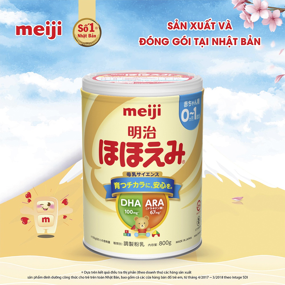 Sữa Meiji nội địa Hohoemi, 0 - 1 tuổi, 800G