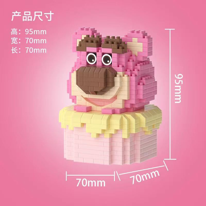 Bộ Đồ Chơi Lắp Ráp Mô Hình Lego Ba Chiều Hình Gấu Dâu Tây Dễ Thương Dành Cho Trẻ Em