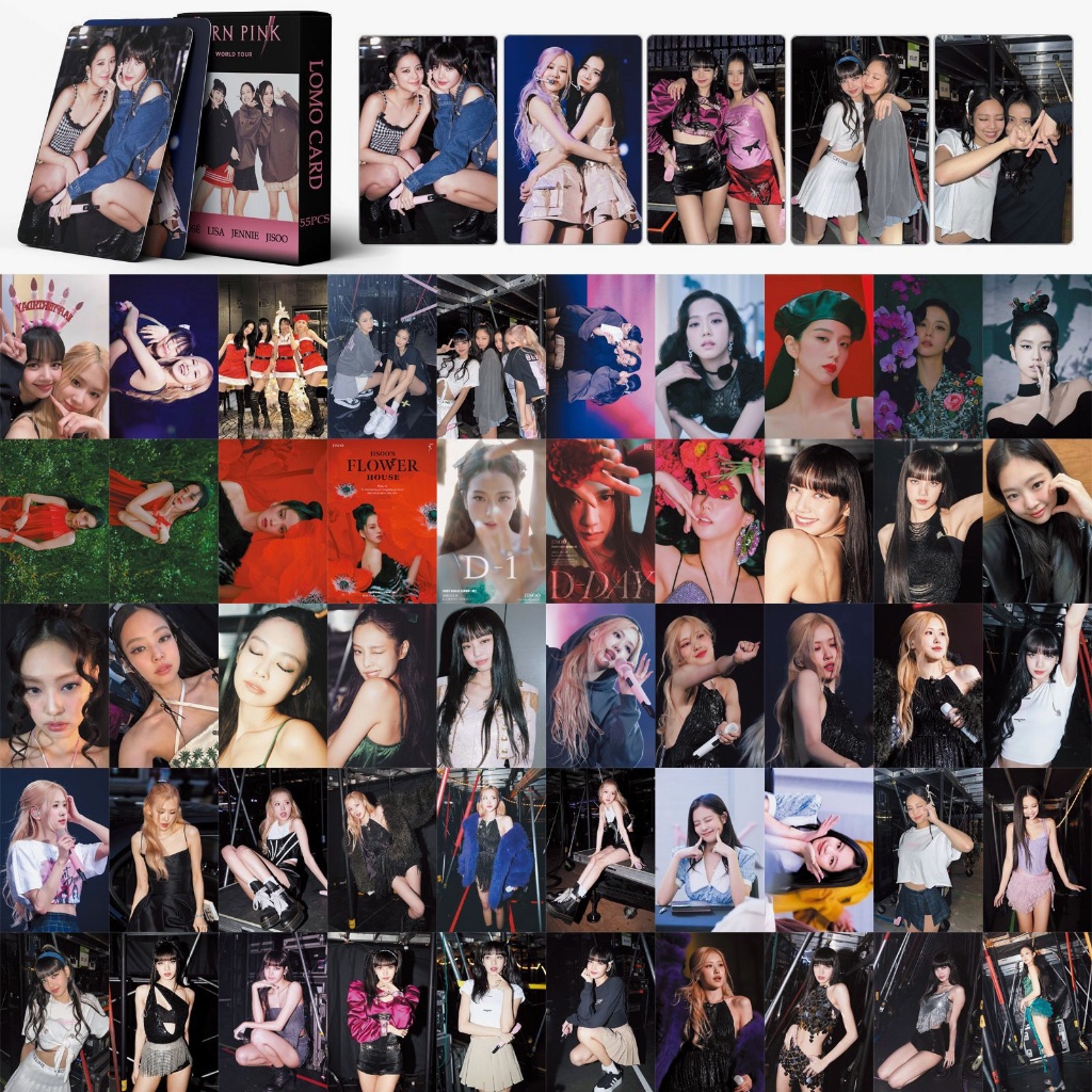 55pce/box BP Pink Venom Postcards LISA ROSE JISOO JENNIE Ready For Love Lomo Card BLACK PINK BPTG Kpop Photocards Album New Arrivals