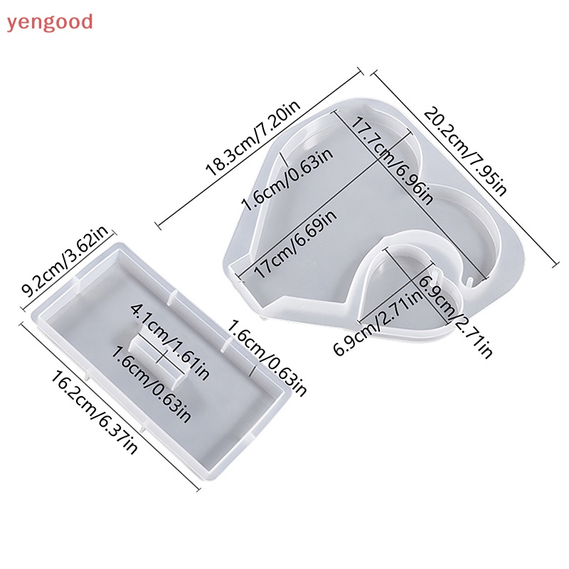 Khuôn Silicone Hình Trái Tim Làm Khung Ảnh Lớn DIY Epoxy Resin