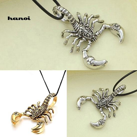 Vòng Cổ Giả Da Mặt Bò Cạp Thời Trang Vintage Cho Nam