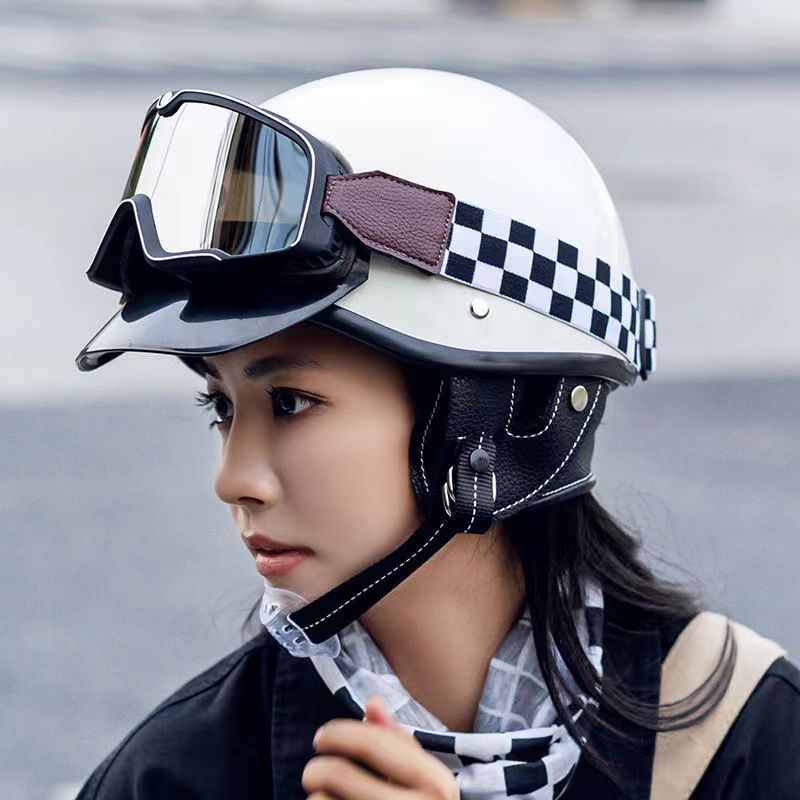 Mũ Bảo Hiểm Chạy Điện Thời Trang Mùa Hè Phong Cách Retro Dành Cho Nữ Và Nam