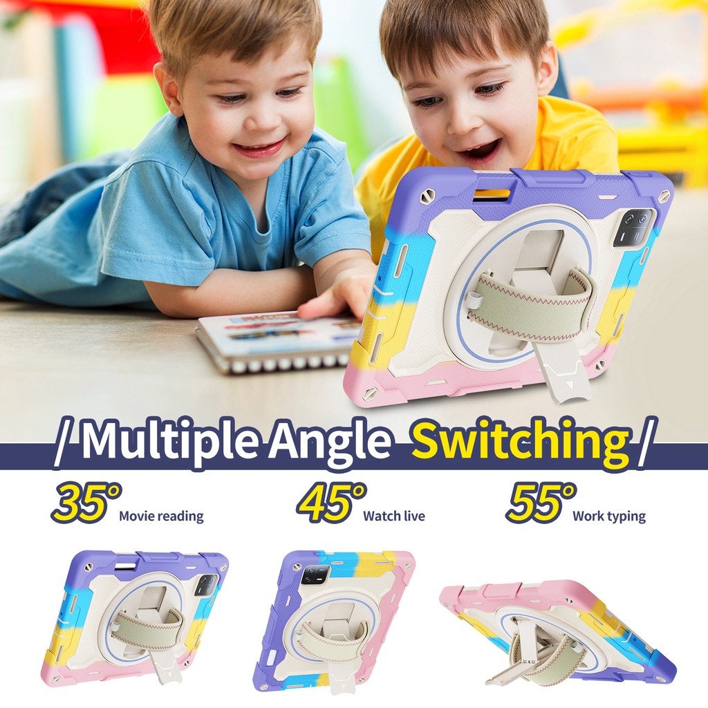Bao Da Máy Tính Bảng Bảo Vệ 360 Độ Cho Xiaomi Pad 6 6 Pro 11 inch 2023 Pad 5 5 Pro 11 inch 2021° Ốp Bảo Vệ Máy Tính Bảng Chống Sốc Có Tay Cầm Cho Bé