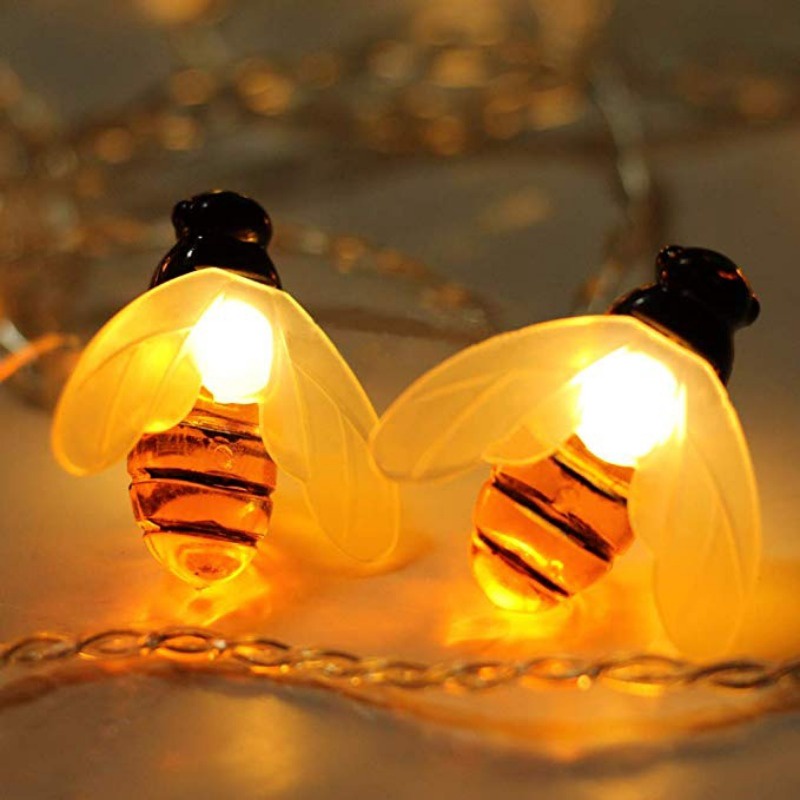 Dây Đèn Led Năng Lượng Mặt Trời Chống Thấm Nước Hình Ong Mật Trang Trí Sân Vườn