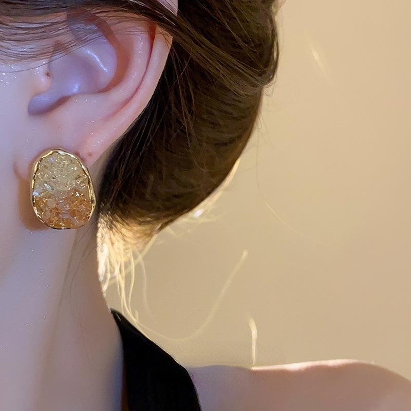 Bông Tai Pha Lê Xanh Dương Lấp Lánh Sang Trọng Thời Trang Cho Nữ