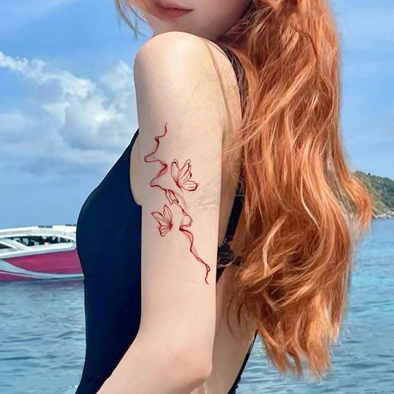 Hình Xăm Dán Tạm Thời Họa Tiết Bươm Bướm Chống Thấm Nước Bền Màu Đến 7 Ngày